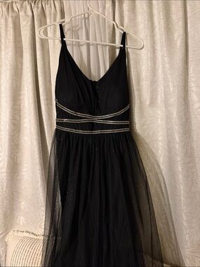 The Perfect Little Black Dress, Black Embellished Tulle Evening or Prom Dress